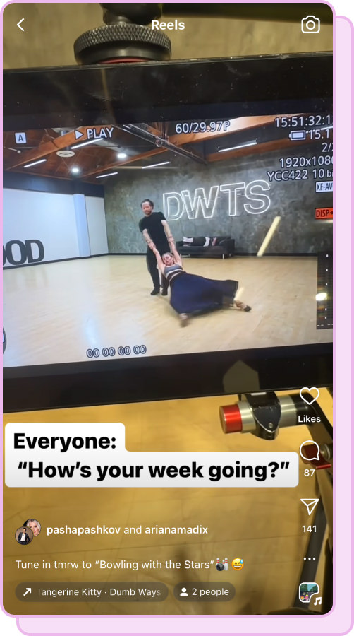 pashkov swirls ariana in long black skirt around rehearsal dance floor