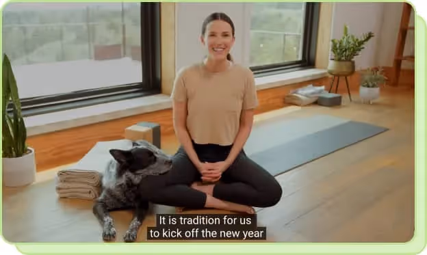 yoga with adriene sitting in studio