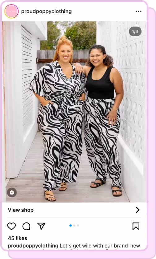 two woman wearing zebra print clothes ig screenshot