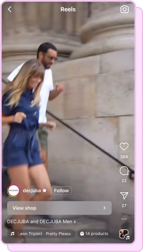 man and woman running down steps