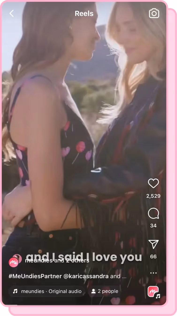 two women embrace ig reels screenshot 