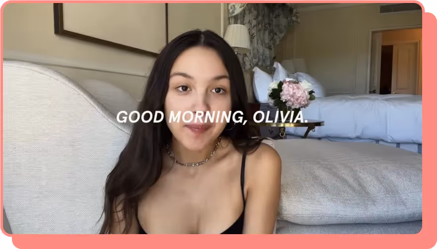 olivia rodrigo sitting on floor in glossier get ready with me video
