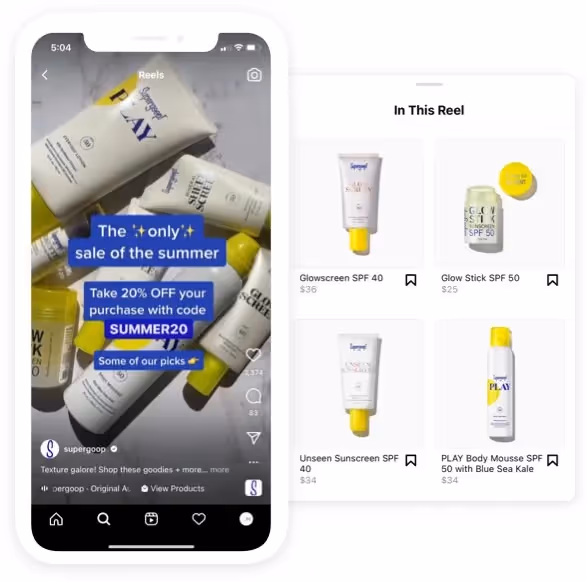 Supergoop Instagram Reel of products