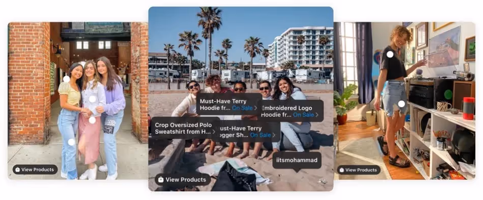 Shoppable UGC photos from Hollister