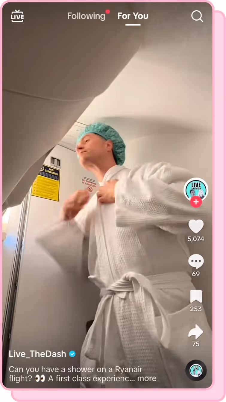 man in airplane bathroom