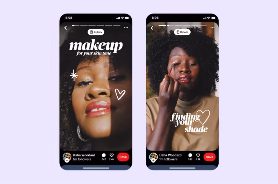 Screenshot of Pinterest Idea Pins