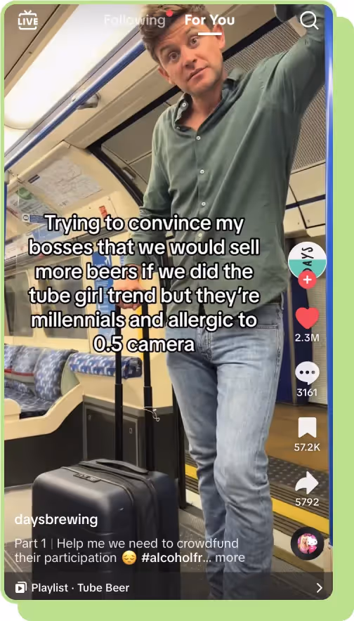 days brewing founder on the tube tiktok screenshot