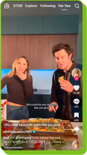 Influencer profile card on Dash Social showcasing follower count and engagement metrics