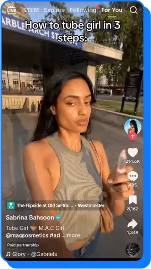 Sabrina Bahsoon filming outside Westminster for M.A.C Cosmetics partnership