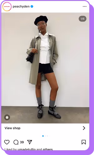 Stylish model wearing beret and trench coat in minimalist fashion post.