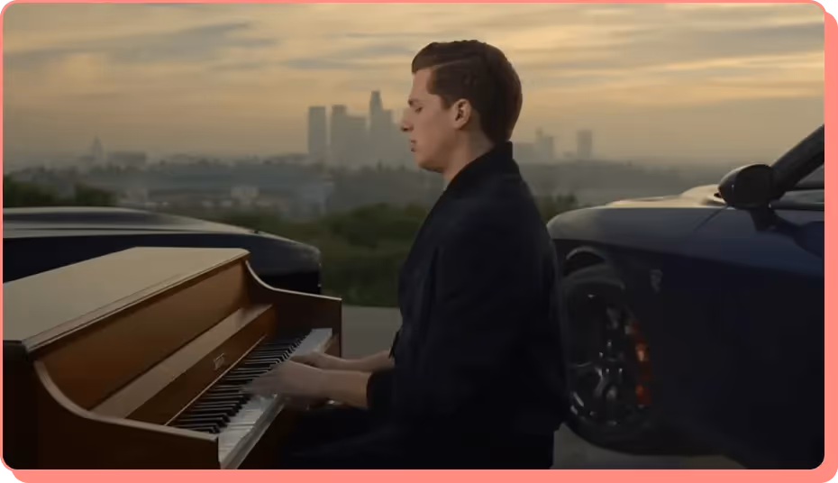 Charlie Puth playing piano outdoors in See You Again, among YouTube’s most watched.