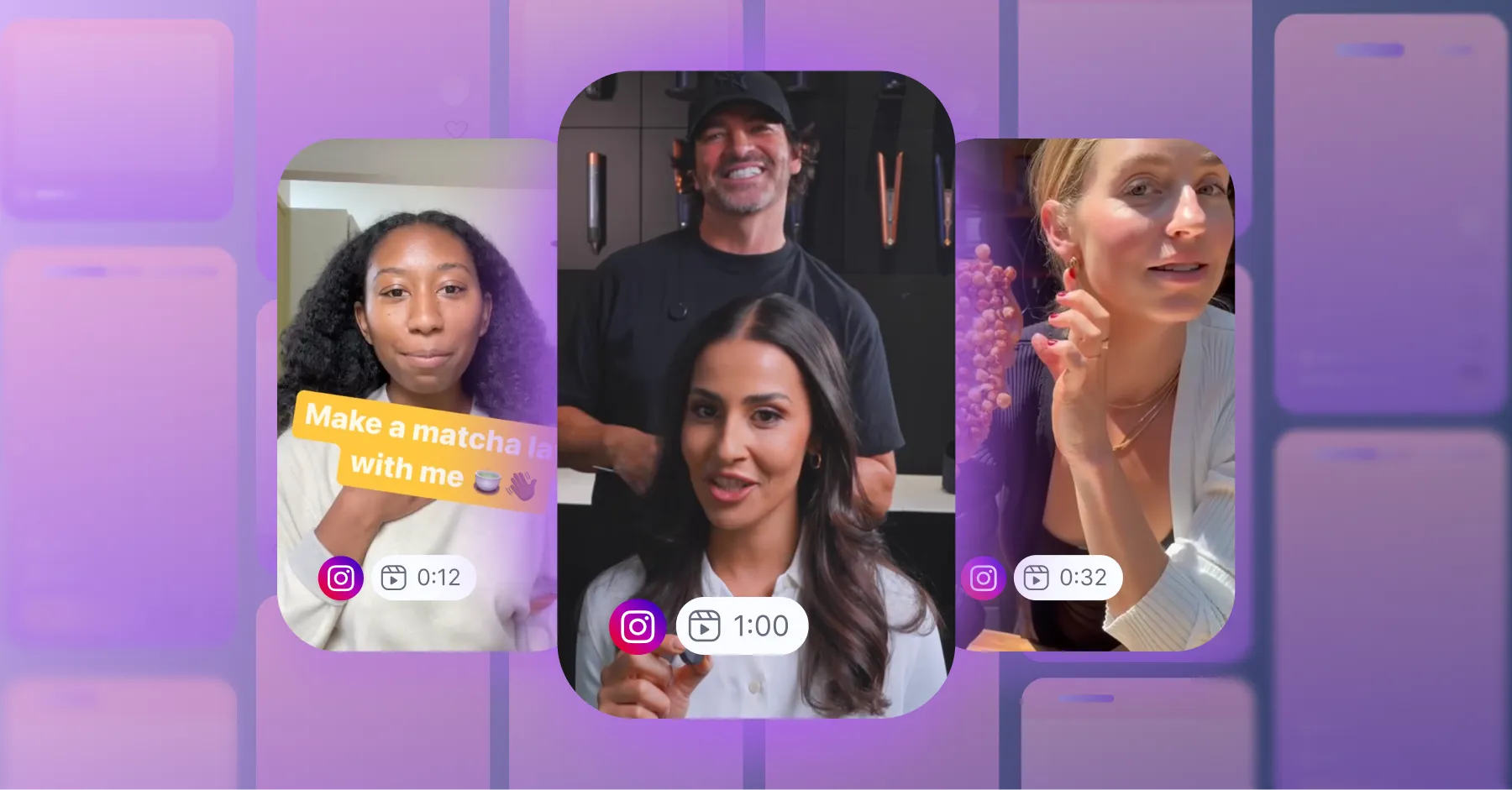 Creators sharing Instagram content ideas in Dash Social video previews
