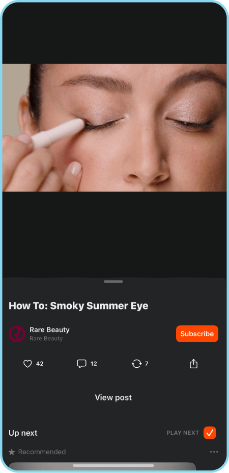 Close-up of a Rare Beauty makeup tutorial showing summer eyeliner application.