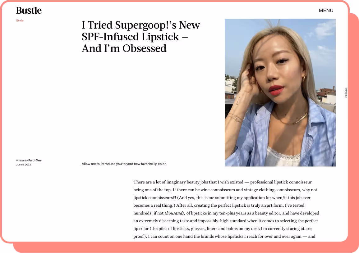 supergoop bustle native ad screenshot