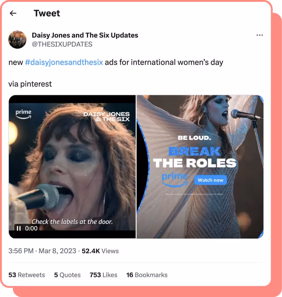 daisy jones and the six amazon prime ad