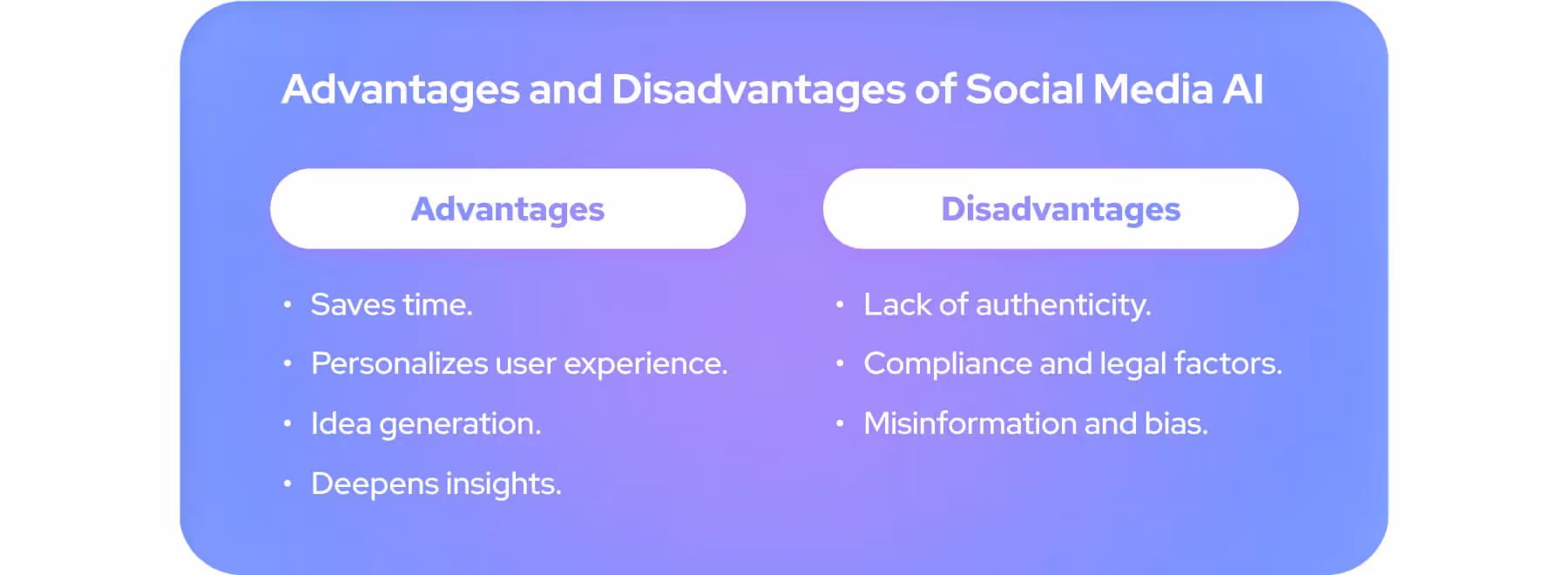 advantages and disadvantages of social media ai