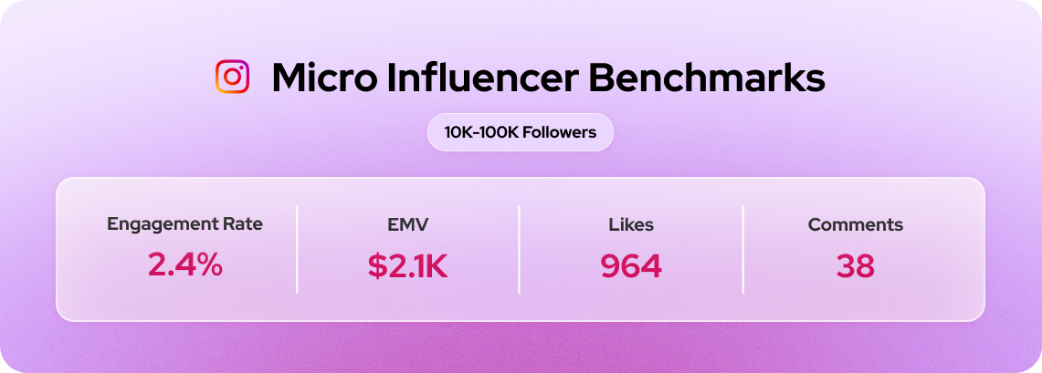 Micro influencer benchmarks