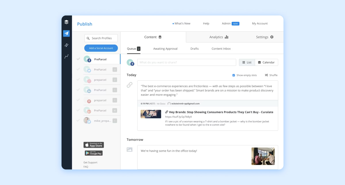 Buffer brand management tool