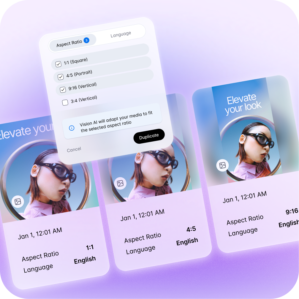 Vision AI adapts social media content to multiple aspect ratios