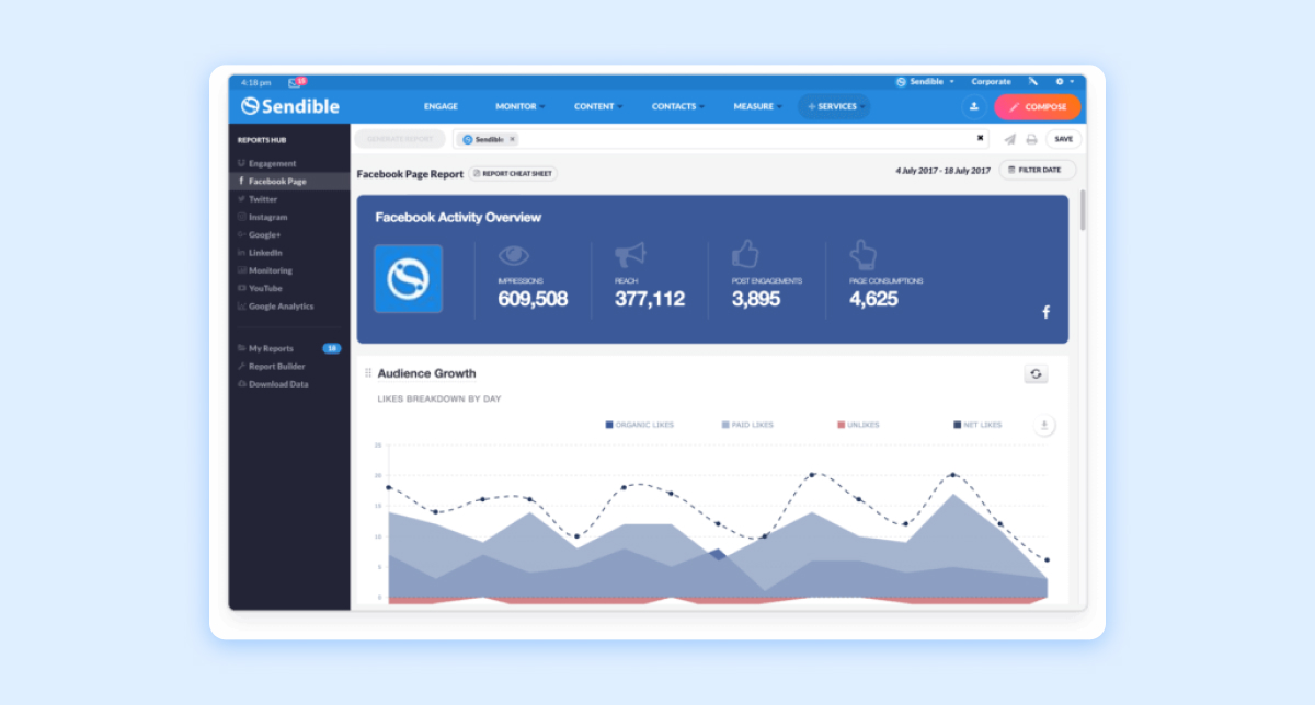 Sendible campaign management
