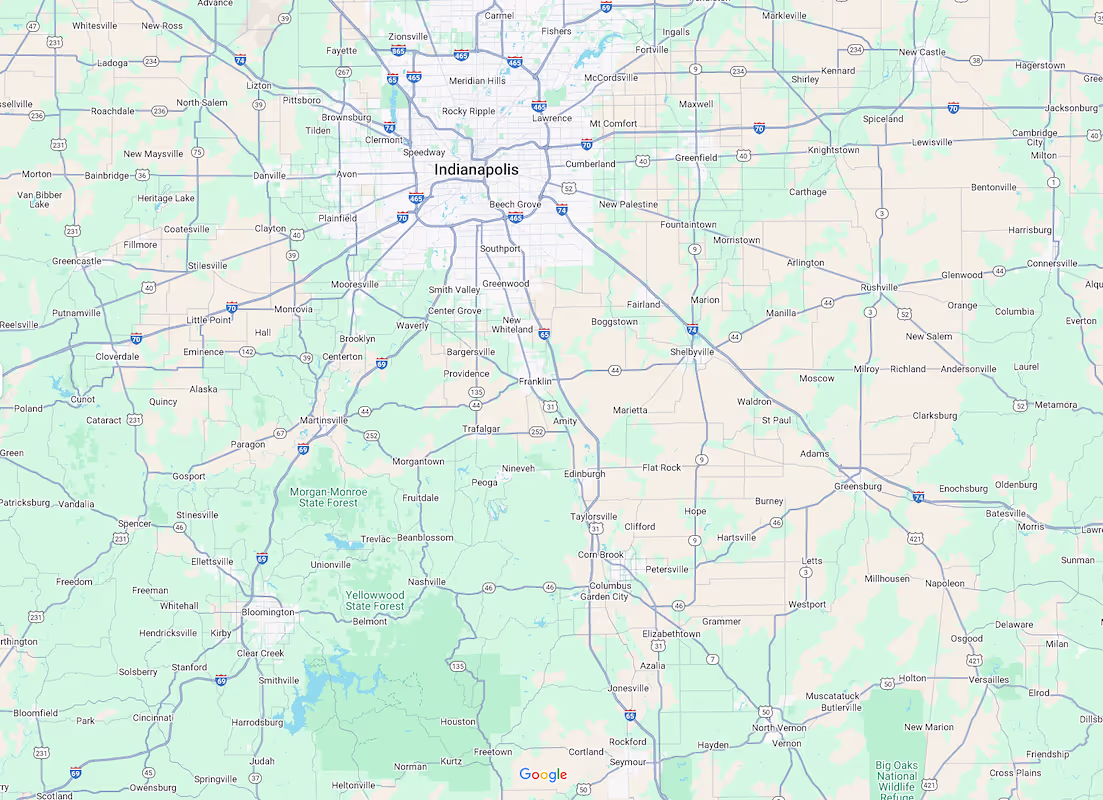 Columbus, IN to Indianapolis, IN