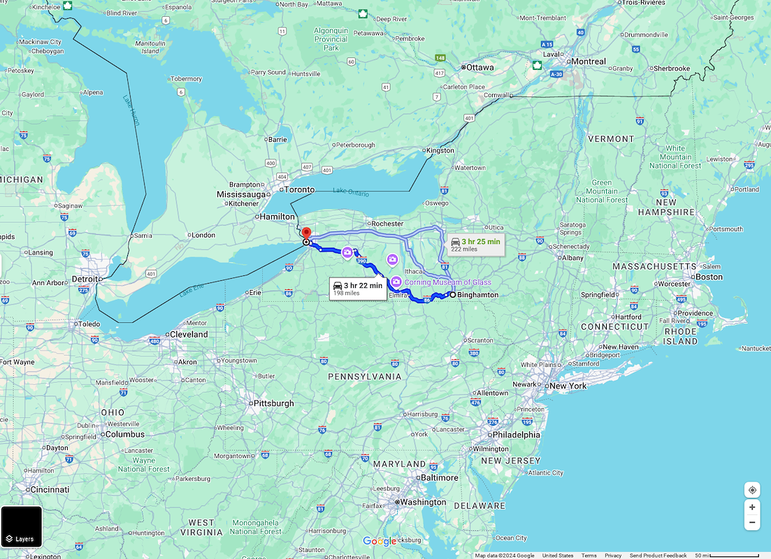 Binghamton, NY to Buffalo, NY