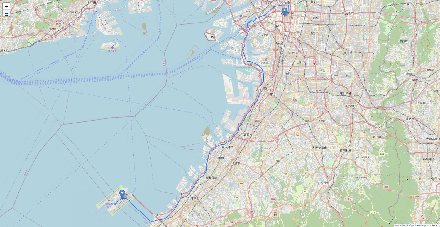 Kansai Airport to Shinsaibashi, Japan
