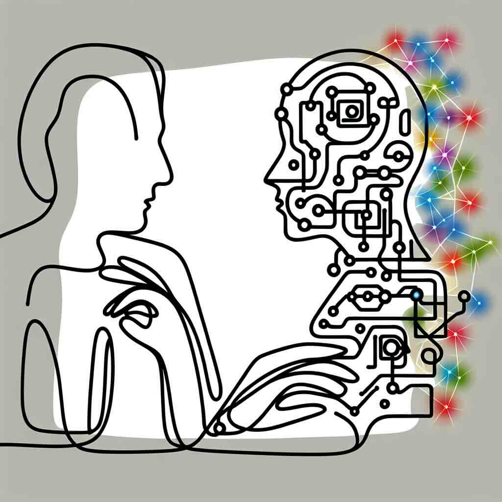 A human interacting with an AI