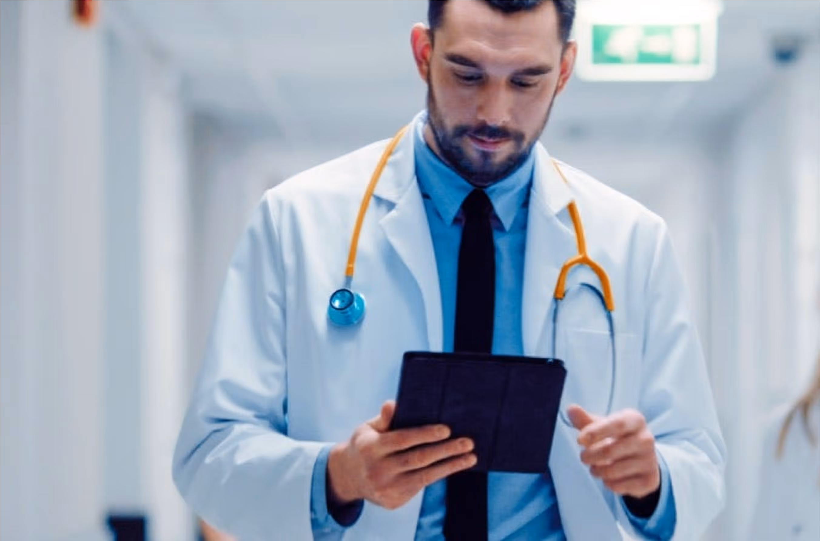 Doctor reading