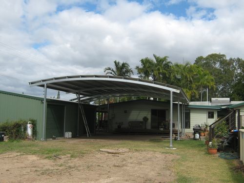 Completed classy crescent patio