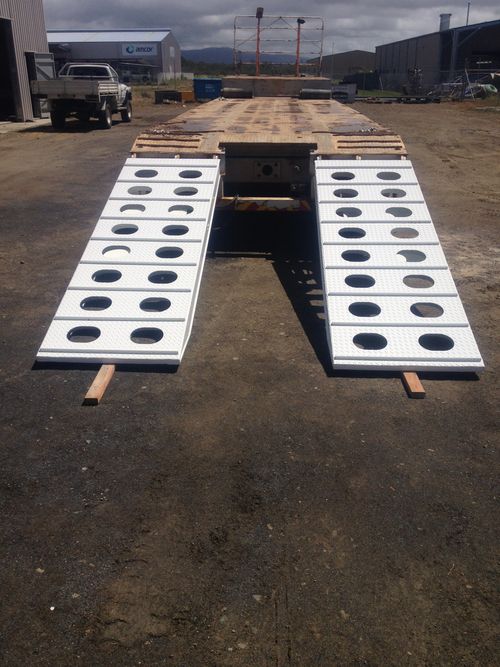 Painted steel loading ramps