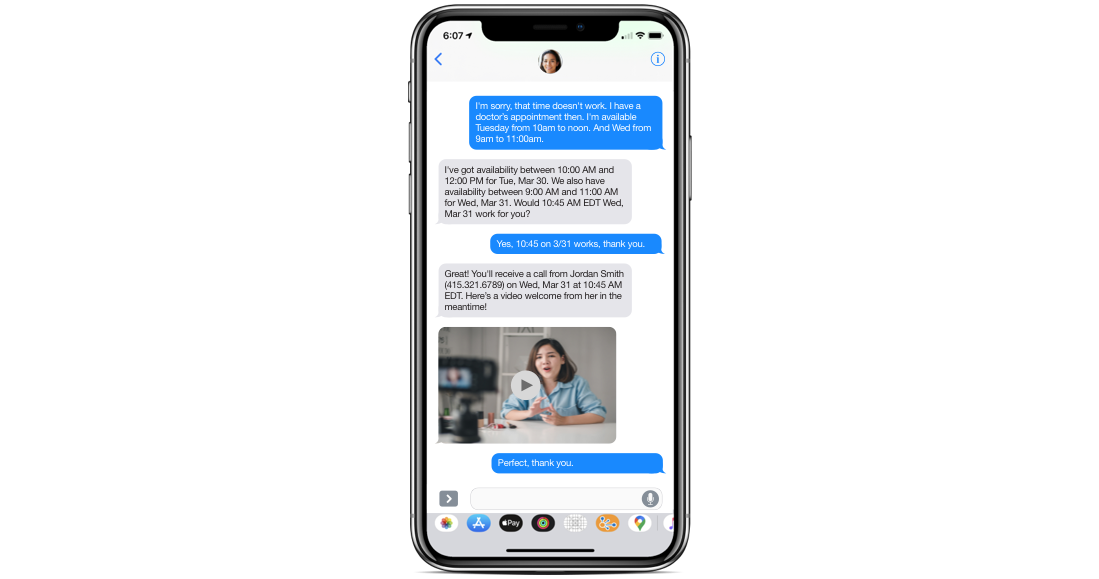 Woman watching a video on a smartphone