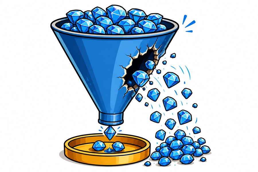 Leaky diamond funnel