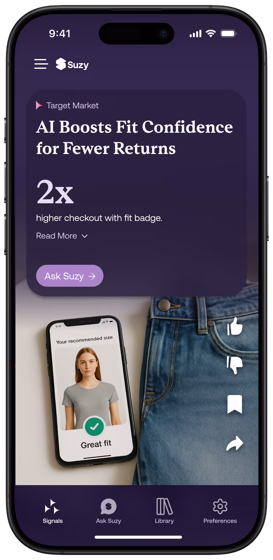 Suzy Signals trend intelligence dashboard