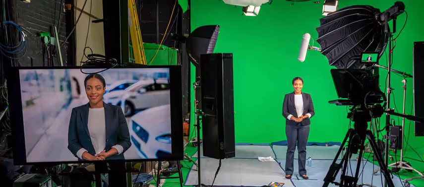 Behind the scenes photo during video production