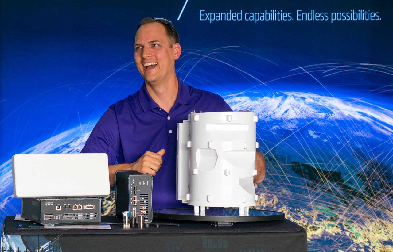 Image of cheerful Wavetronix rep giving a product demo