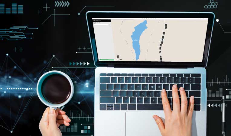 Image of laptop displaying the Expanse Software