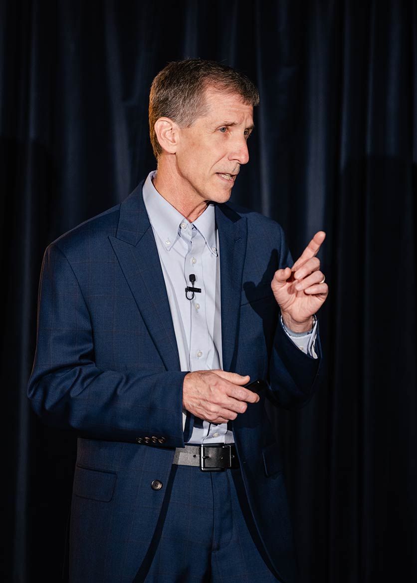Image of a Wavetronix founder presenting on a stage