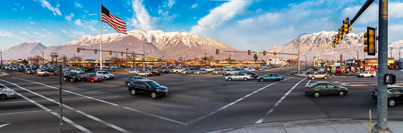 Panoramic Image of Matrix radar sensors installed at large intersection