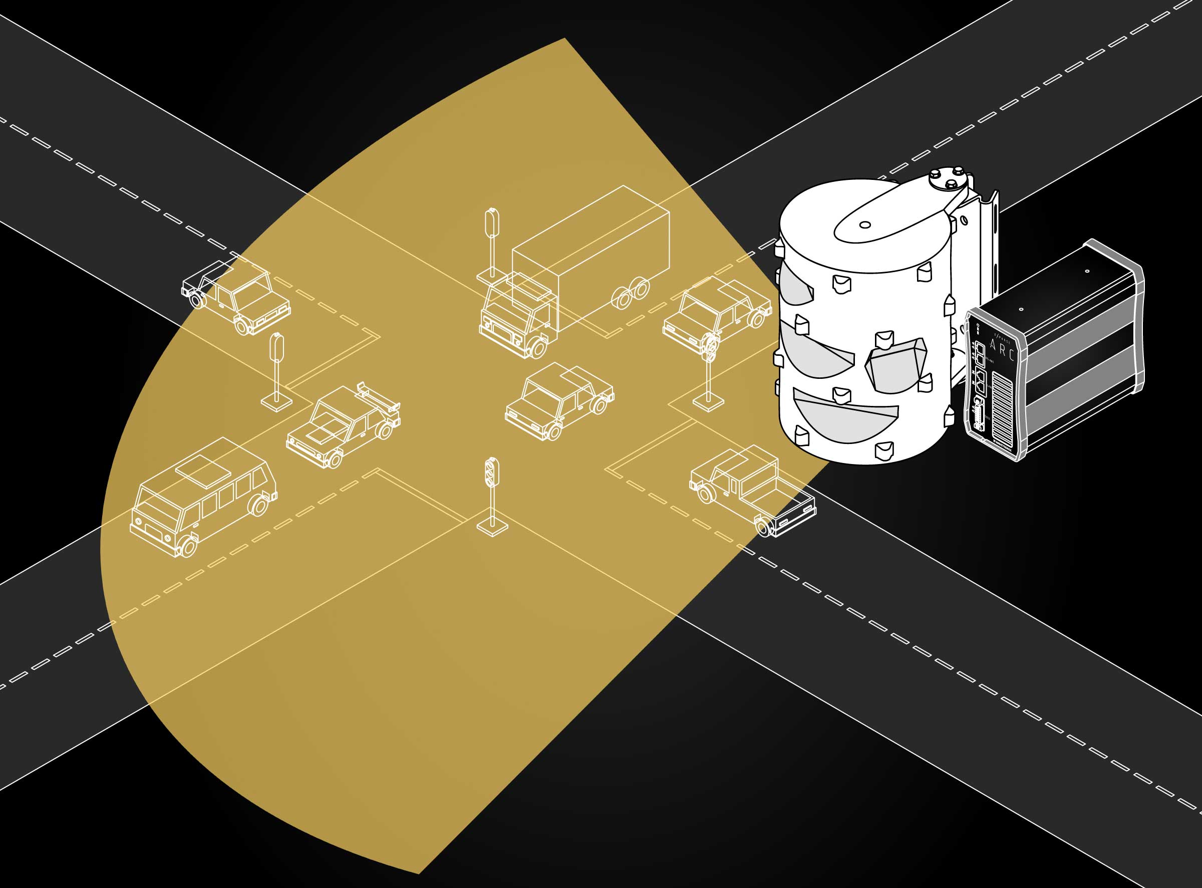 Schéma du système SMALL équipé du capteur radar XP21