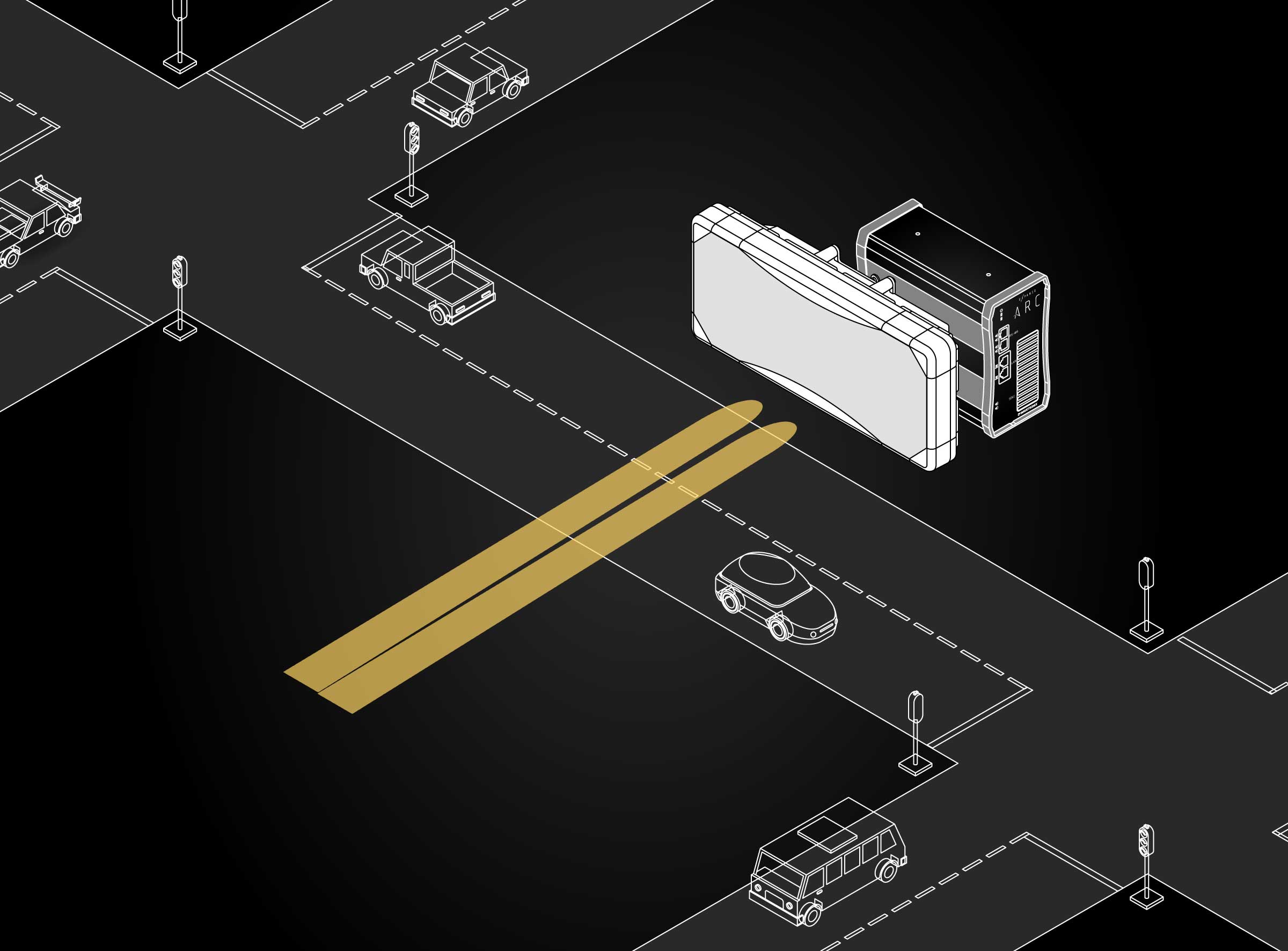 Diagram of the Midblock Data System featuring the XP20 radar sensor