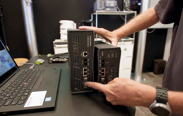 Image of a person describing Arc functionality in the traffic lab