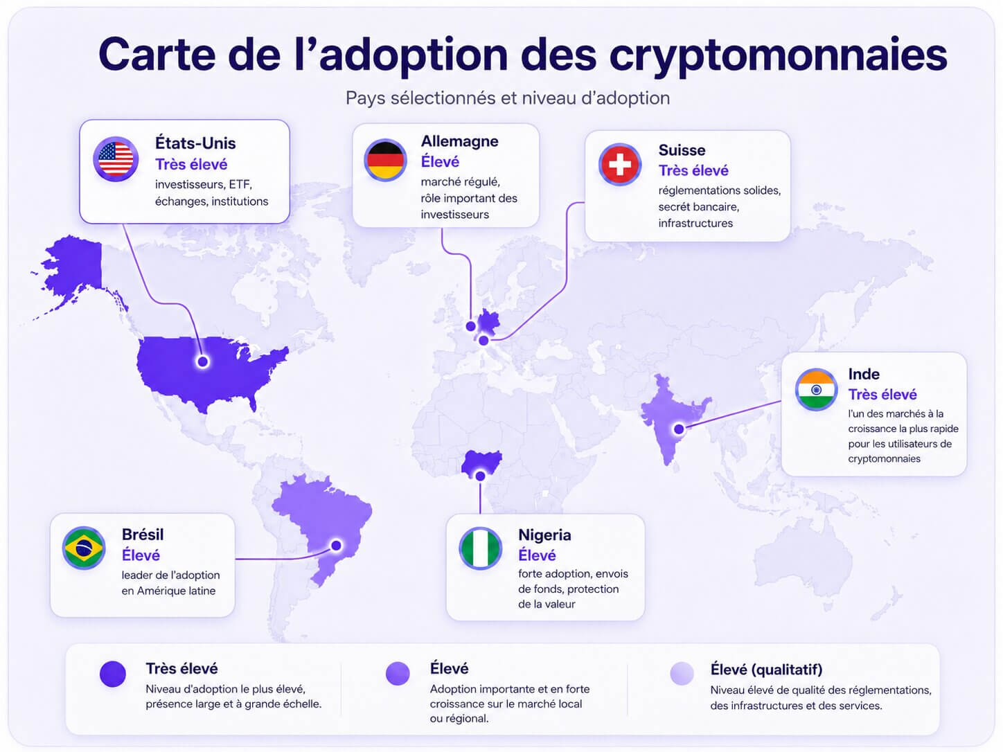 carte de l'adoption des cryptomonnaies