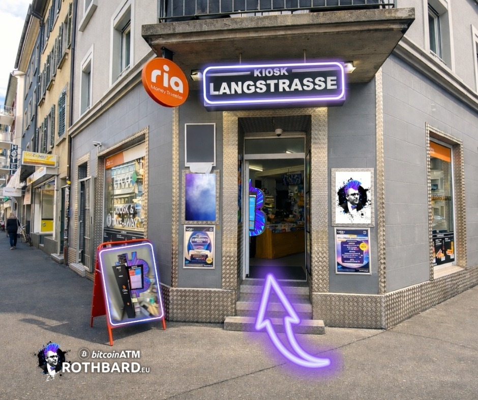 Bitcoin ATM w kiosku Langstrasse w Zurychu (Szwajcaria)