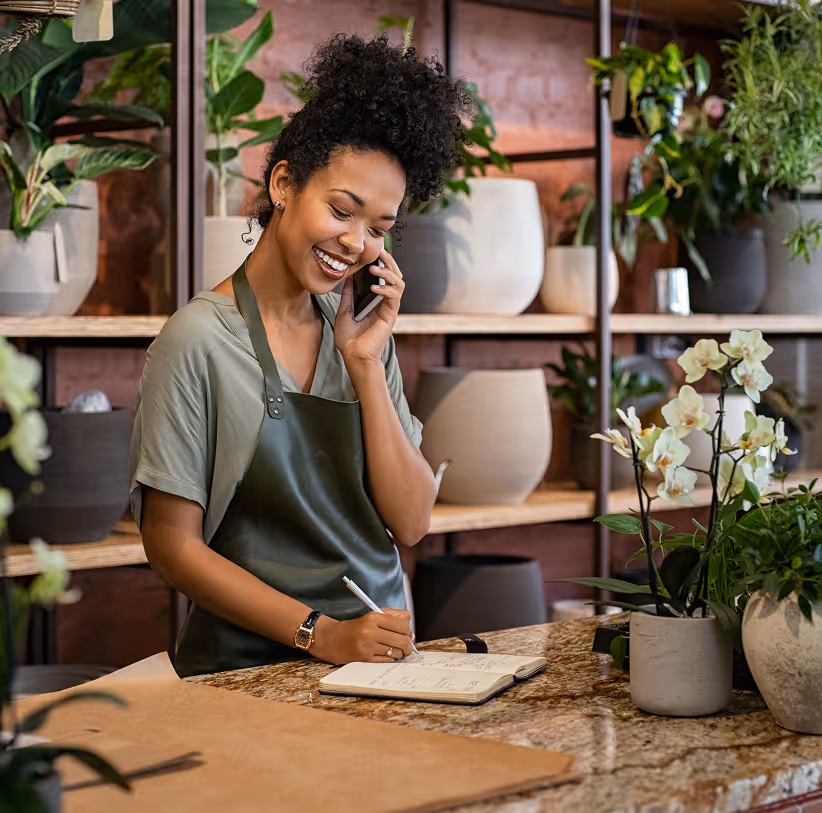 candidate working on phone image