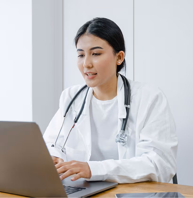 candidate working on phone image