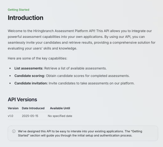 API integration image for HiringBranch skills test software