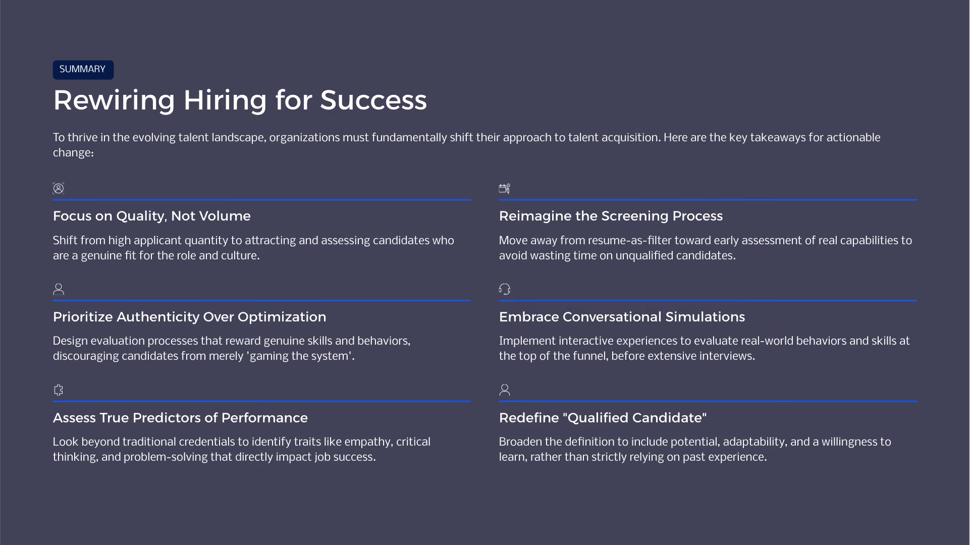 Webinar summary slide
