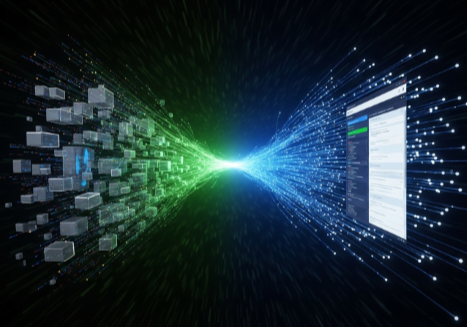 Représentation d'une migration de site internet.