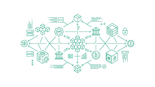 Emerald green geometric wireframe mesh, digital infrastructure network